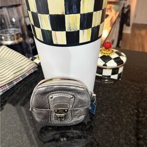 Coach Metallic Silver Mini Pouch